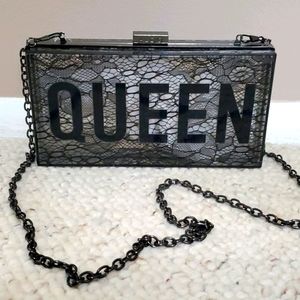 LACE ACRYLIC CLUTCH PURSE